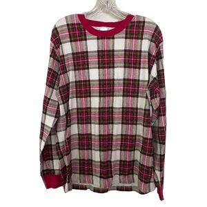 Hanna Andersson Pajama Top Shirt XL Family Holiday Plaid Red Oko-Tex Cotton
